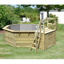 Karibu Gartenpool-Set »Modell 1« inkl. Terrasse - grau