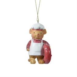 MARELIDA Weihnachtsbaumschmuck Maus mit Donut Bäckerei Polyresin H: 8,5cm