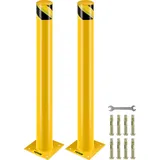 Vevor 2 Stk. 107 cm Parkplatz-Sicherheitspoller Parkschrankenpfosten, 20 x 20 cm Parkbarriere Parkpfosten, Parkpfosten Verkehrsstraßenröhre Stange, Geeignet für Innen- und Außenbereiche, Parkplätze