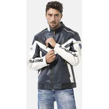 Cipo & Baxx Bikerjacke CM230 in NAVY-WHITE | Gr.: 3XL,