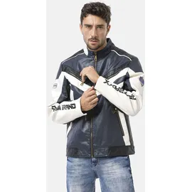 Cipo & Baxx Bikerjacke CM230 in NAVY-WHITE | Gr.: 3XL,