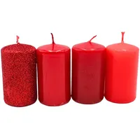 Dekohelden24 Stumpenkerze 7 x 4 cm rot