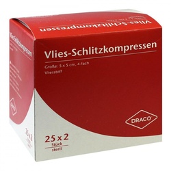Schlitzkompressen Vlies 5x5cm 4fach steril
