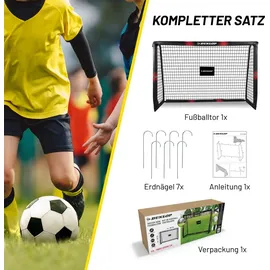 Dunlop Fußballtor Schwarz/Rot 180 x 120 x 60 cm