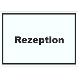 Rezeption Schild mit Text Anmeldung Eingang waagerecht A0 (841x1189mm)
