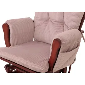 Mendler Relaxsessel HWC-C76 Cord 52 x 71 x 70 cm Rosa mit Hocker
