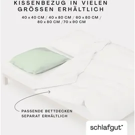 schlafgut Kissenbezug Woven Satin 80 x 80 cm Grün