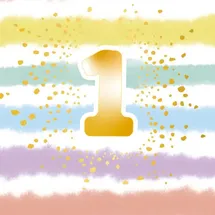 Amscan 16 Servietten 1. Geburtstag Regenbogen