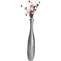 trends for living Edelste Deko-Bodenvase – Hohe Keramikvase für Pampasgras & Dekozweige - stabil, luxuriös, 50-90 cm höhe in Weiß, Schwarz, Grau, Silber und Gold(Silber, 90x14cm)