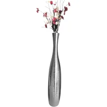trends for living Edelste Deko-Bodenvase – Hohe Keramikvase für Pampasgras & Dekozweige - stabil, luxuriös, 50-90 cm höhe in Weiß, Schwarz, Grau, Silber und Gold(Silber, 90x14cm)