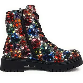 Rieker Schnürstiefel - Multicolor Synthetik Größe: 36 Normal - Rot