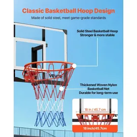 Vevor Basketballkorb Schwarz 111,76 x 100 cm