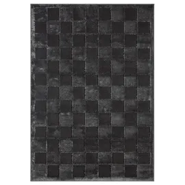 OTTO home Teppich OTTO HOME "Belion, Hoch-Tief-Struktur, Karo-Muster", schwarz, B:200cm H:19mm L:300cm, Kunstfaser, Teppiche, Teppich, leichter Glanz, Schachbrettmuster, Modern, Wohnzimmer, Schlafzimmer