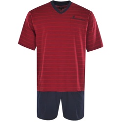 hajo Herren Schlafanzug Set - Shorty, kurz, Kurzarm, Klima-Light, Cotton-Mix Rot M