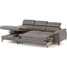 Cotta Ecksofa Kitty L-Form, B: 242 cm, mit Kopfteilverstellung, optional Bettfunktion & Bettkasten grau