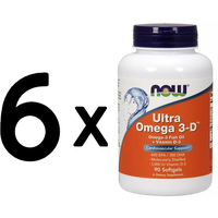 (540 g, 256,39 EUR/1Kg) 6 x (NOW Foods Ultra Omega 3-D with Vitamin D-3 - 90 so