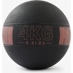 Medizinball 4 kg Gummi - schwarz/braun sepiabraun 4kg