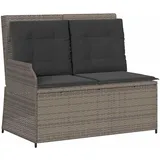 vidaXL Gartenbank 1-tlg mit Kissen 110 x 60 x 75 cm Grau