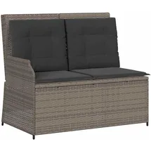 vidaXL Gartenbank 1-tlg mit Kissen 110 x 60 x 75 cm Grau