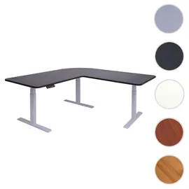 Mendler Eckschreibtisch HWC-D40 Schwarz / Grau