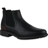 VAN HILL Herren Chelsea Boots in Schwarz Dunkelbraun