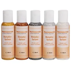 buttinette Metallicfarben "Klassisch", 5x 100 ml