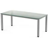 Rocada Schreibtisch Executive BxTxH 180x80x73cm Gestell grau Platte Glas satiniert - Grau