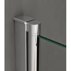 SoGood doporro Badewannenaufsatz Design-Duschwand für Badewanne 80x140cm chrom Duschabtrennung ESG-Sicherheitsglas in Milchglas Streifen inkl. Nano-beschichtung Badewannenfaltwand Cortona201MS - Silber