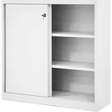 BISLEY Schiebetürenschrank ECO, SD12112S696 verkehrsweiß 2 Fachböden 120,0 x 43,0 x 118,1 cm