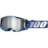 100% 100%, Unisex, Sportbrille, Armega Rockchuck - Mirror Silver (Rockchuck, Silber), Schwarz