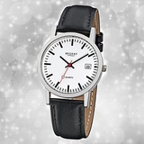 Regent Damen Herrenuhr schwarz Elegant Quarzuhr Analoguhr URF794