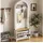 stilvora Garderobe-Set Sitzbank 75x35x195 cm Weiß/Gold