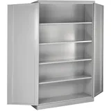 PROREGAL Stahlschrank Owl mit 4 Fachboden | HxBxT 192x110x38cm | Lichtgrau