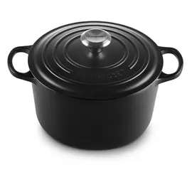 Le Creuset Signature Bräter 24 cm rund schwarz glänzend