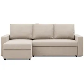 mebligo Ecksofa mit Schlaffunktion, Beige - Beige