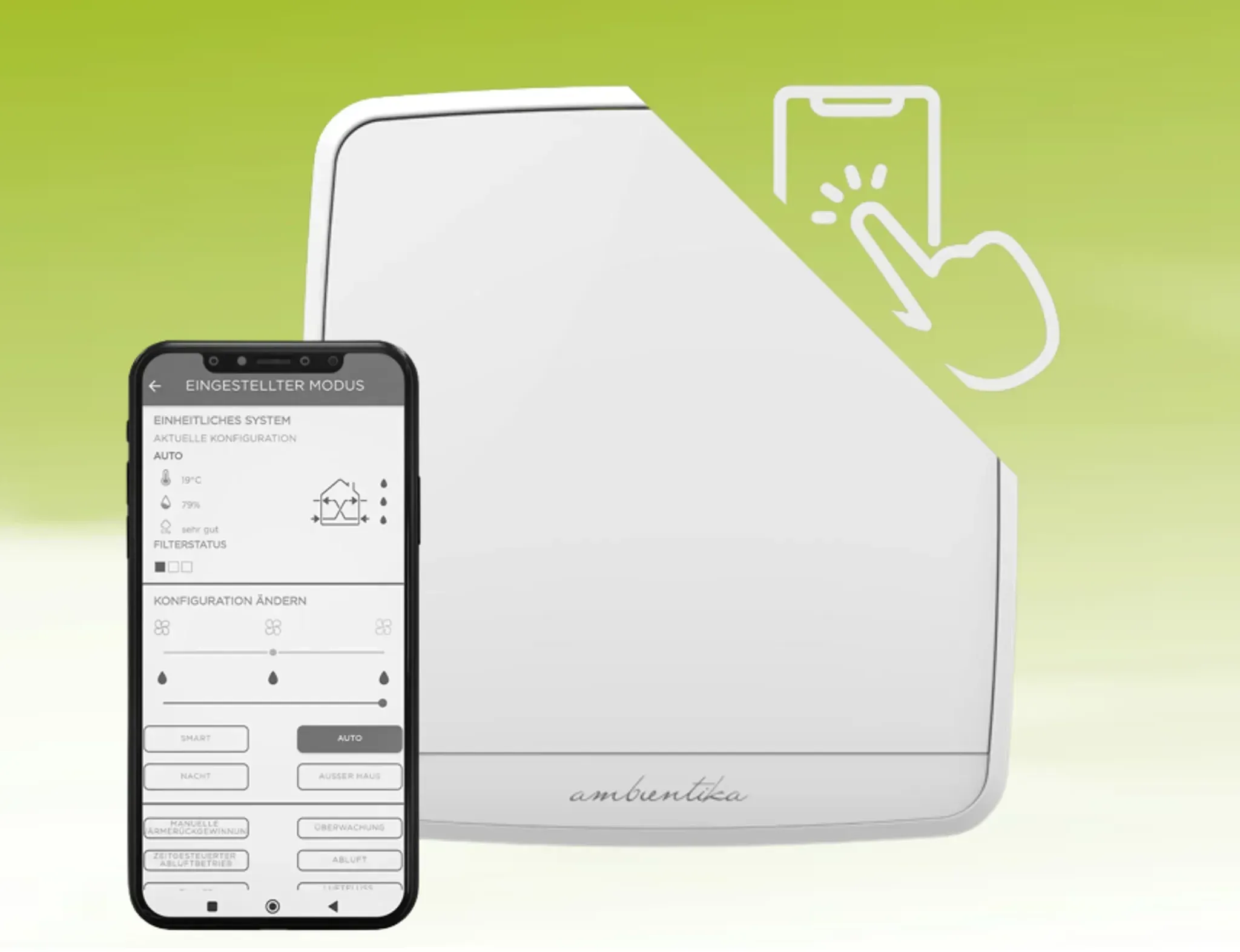 Südwind Dezentrale Wohnraumlüftung Ambientika Smart ? 60 m3/h ? 93% WRG ? 20 dB(...