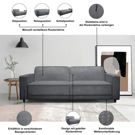 dorel home Schlafcouch 3-Sitzer Velours Beige