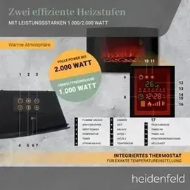 Heidenfeld Elektrokamin HF-WK100 flach steinoptik