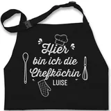 Kinderschürze Schürze Kinder Jungen Mädchen - Kochschürze - Hier bin ich die Chefköchin mit Name I Köchin Geschenk I Geschenk Kochen - 2-6 Jahre - Schwarz - kinderkochschürze koch - 2-6 Jahre