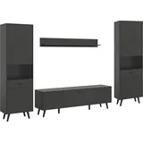 VCM MID.YOU Wohnkombination Linea grau schwarz B/H/T: ca. 331.00x195.00x40.00