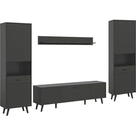 VCM MID.YOU Wohnkombination Linea grau schwarz B/H/T: ca. 331.00x195.00x40.00