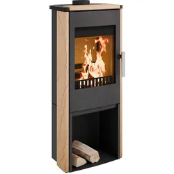 HAAS+SOHN Kaminofen MONTEGROTTO II 305.15-ST perl-schwarz Woodstone mit Holzfach 7 kW