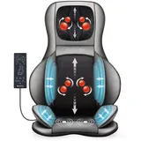 Comfier Shiatsu Rücken und Nacken Massagesitzauflage mit Wärme - 2D / 3D-Knet Massageauflage mit voller Rückenlehne und einstellbarer Luftkompresse, Ganzkörper Massagematte für Damen, Herren