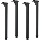 Relaxdays Tischbeine, 4er Set, HxD: 71 x 5 cm, klappbar, Tischfüße für Esstisch, Schreibtisch, Eisen, Klappfüße, schwarz