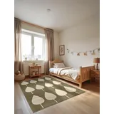 HANSE HOME "Lovely Leaves, grün creme), B:160cm H:8mm L:235cm, Polypropylen, Teppiche, Kinderteppich, Spielteppich, fest, Kinderzimmer, Kurzflor, Spielunterlage