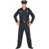 Fiestas Guirca Kostüm, Polizist Herren Kostüm mit Mütze blau 48 - 50 (M)