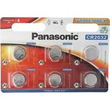 Panasonic CR2032 Panasonic Lithium Batterie im 6er Sparset, IEC CR 2032, bis zu 10 Jahre lagerfähig