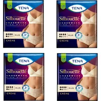 4 Packs Tena Silhoutte Pants Plus Creme Tg. M Vita Alta Creme 9 Stk