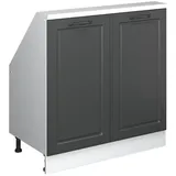 Vicco Kommode + Sideboard, Dachschrägenschrank Rion, Anthrazit Landhaus/Weiß, B80 x T46 cm) mit 2 Türen platzsparend für Dachschrägen