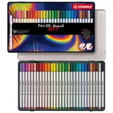 Stabilo Pen 68 brush ARTY 30er Metalletui - mit 30 verschiedenen Farben